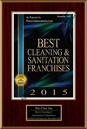 Bio-One of Scottsdale decontamination and biohazard cleaning team award